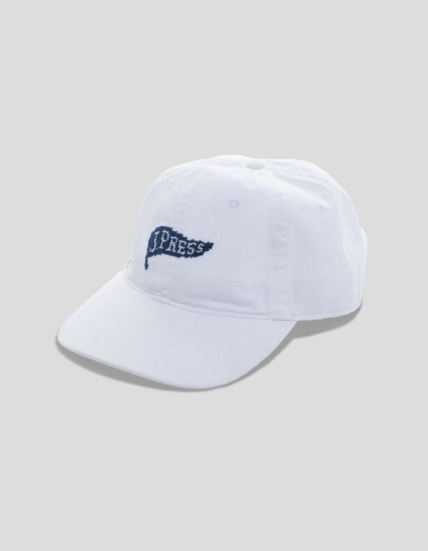 - Natural latex pet mattressJ.PRESS PENNANT NEEDLEPOINT HAT - WHITE
