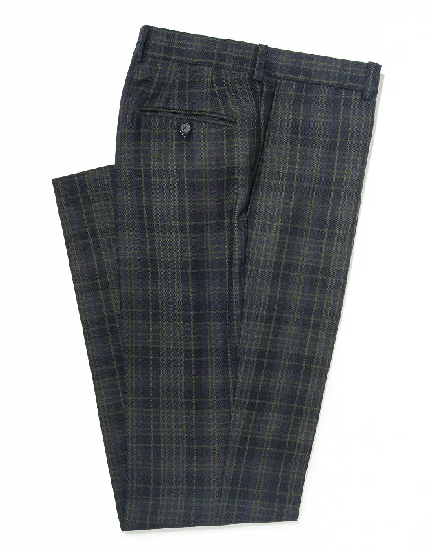 - ​​Christmas pet Christmas clothingNAVY/GREEN PLAID TROUSERS - CLASSIC FIT