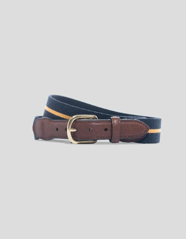- Pet stroller can be taken on the planeBELGIAN STRETCH BELT - NAVY/ YELLOW