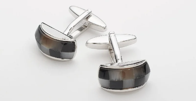 - Air box TSA certified check-inSTONE CUFFLINKS - SILVER/BROWN