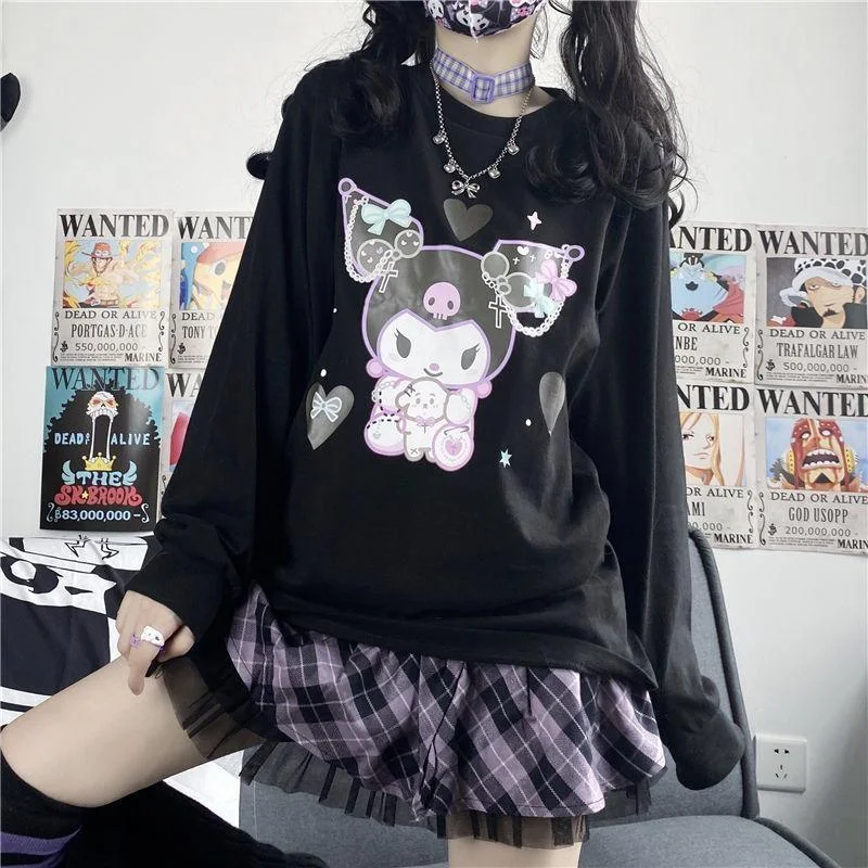 - Solid wood cat climbing frame customizedPastel Goth Kuromi Crewneck