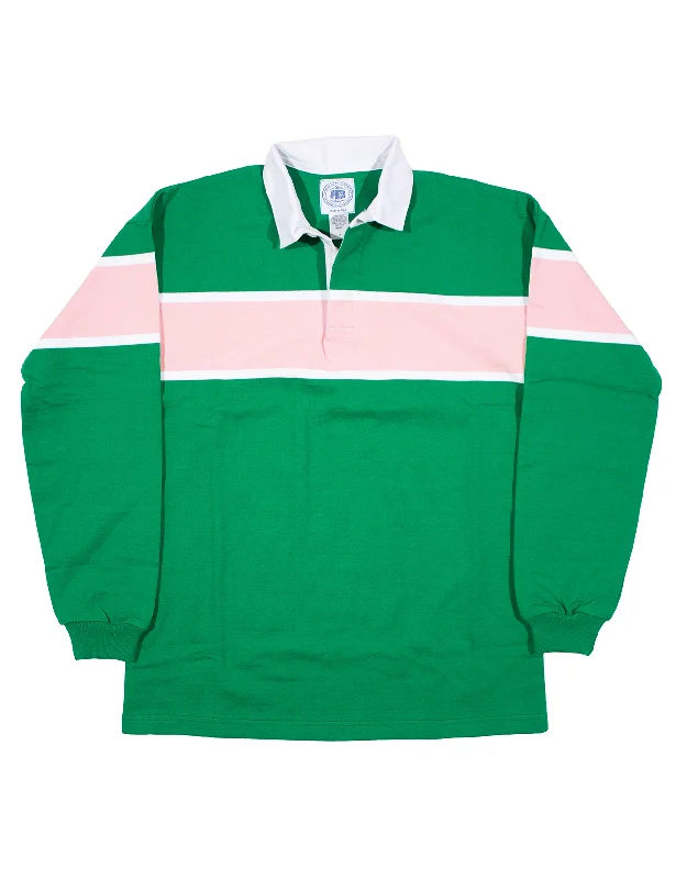 - Rabbit grass rack to prevent waste food boxSTRIPED RUGBY SHIRT - KELLY/WHITE/PINK