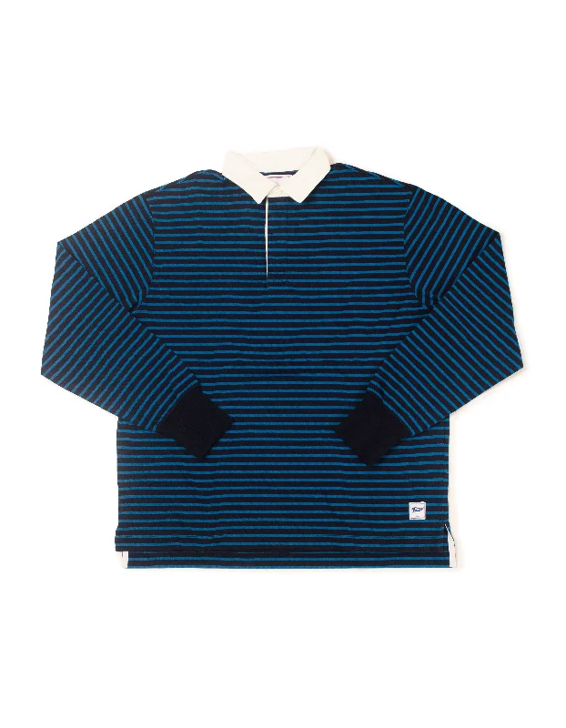 - Chinchilla cooling ice nest ceramic plateSTRIPED RUGBY SHIRT -  BLUE/NAVY