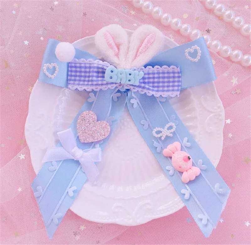 Blue Bow Clip