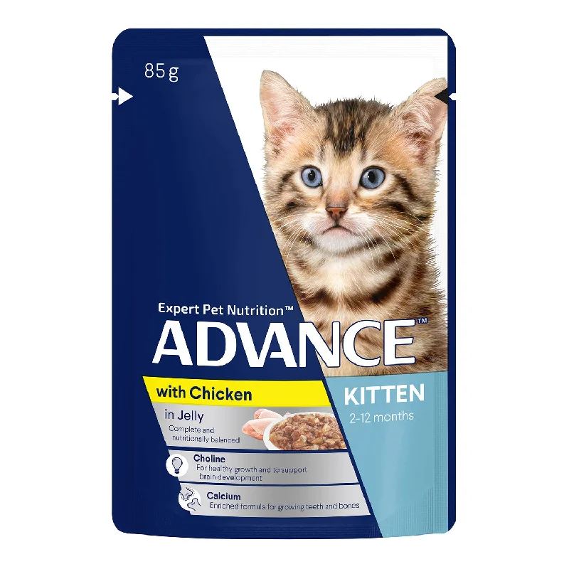    - Cat food for multi-cat households  Advance Chicken in Jelly Kitten Wet Cat Food Pouch