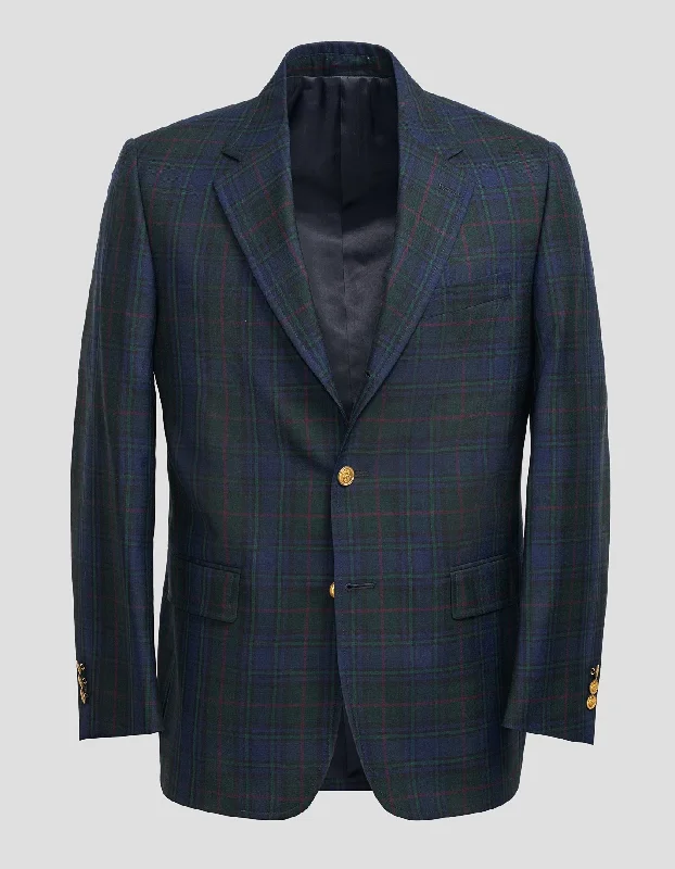 - Cat anti-jump window safety netNAVY/GREEN PLAID WITH RED PANE BLAZER