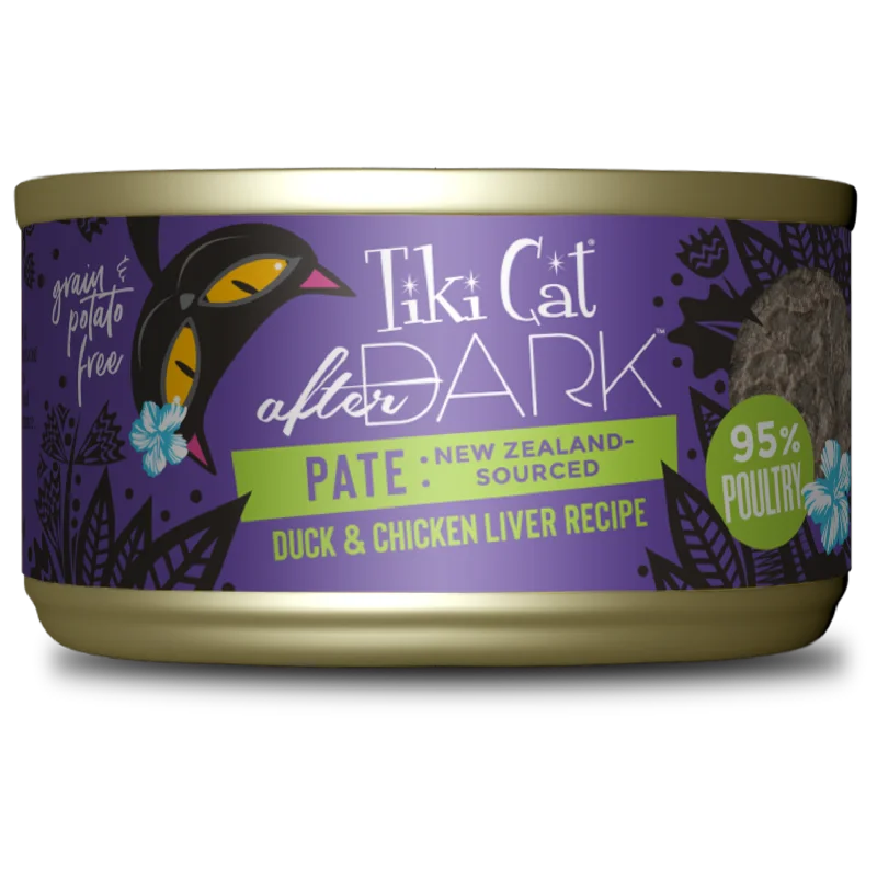 - Dog disposable foam shower gelTiki Cat® After Dark™ Duck & Chicken Liver Paté - 3oz - Dog disposable foam shower gelTiki Cat® After Dark™ Duck & Chicken Liver Paté - 3oz