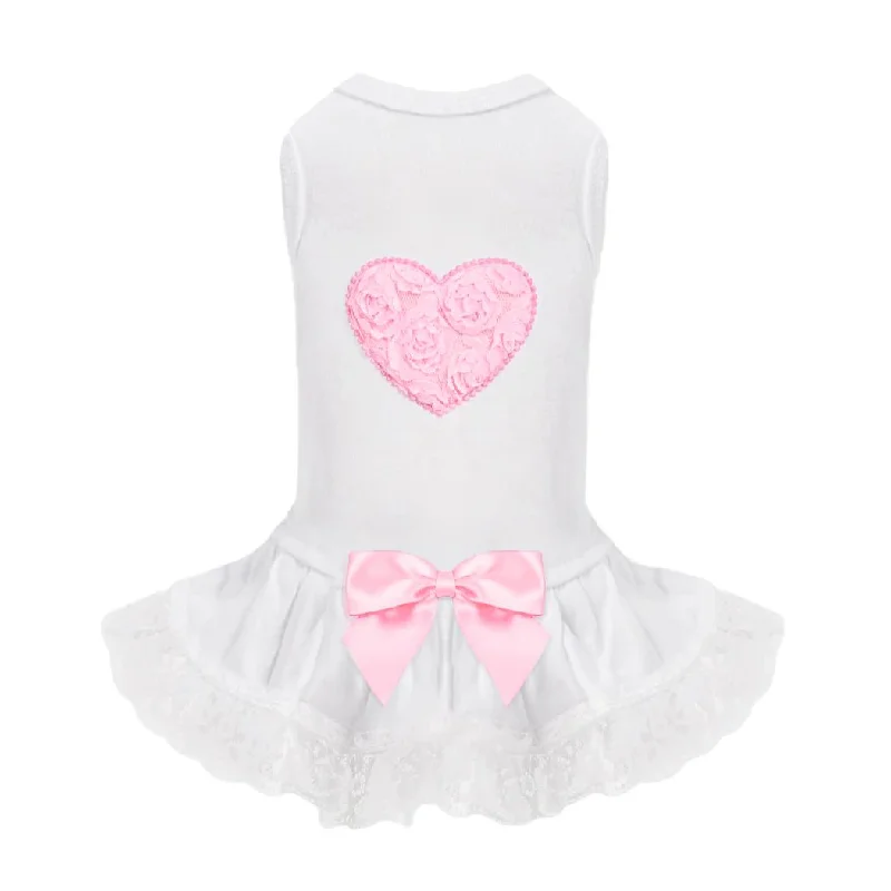 - Elderly dog ​​joint care mattressLaced Puff Heart Dog Dress Pink
