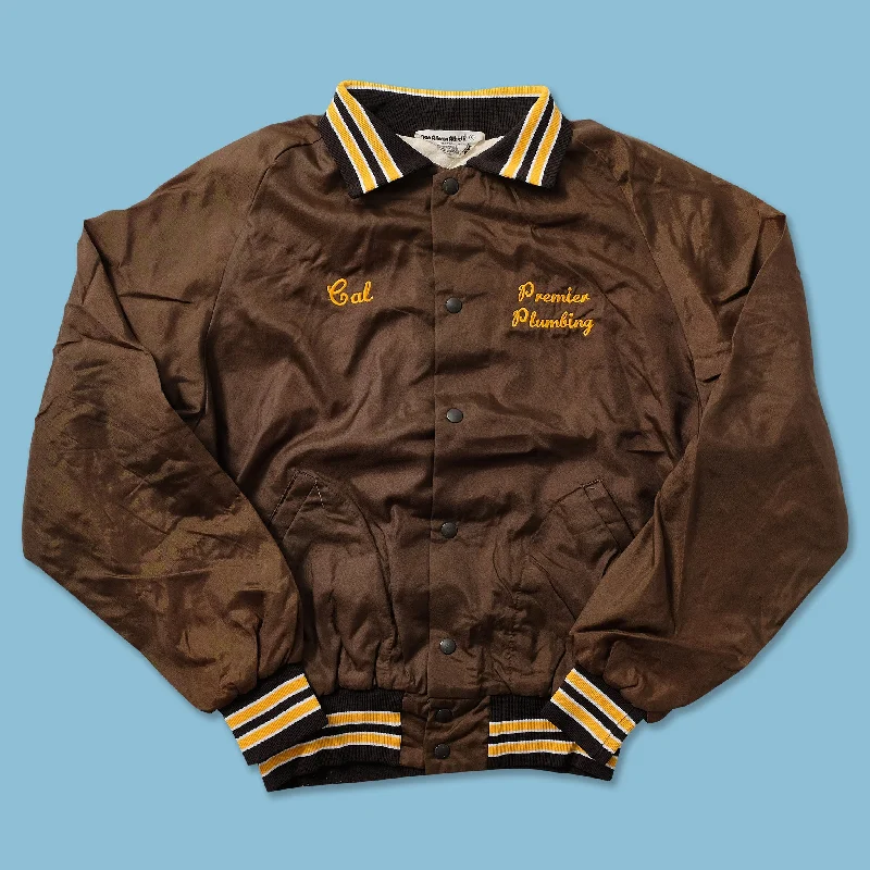 - Winter warm clothes for short-haired dogs80s Premier Plumbing Varsity Jacket Large