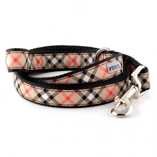  . **Dog shoes are anti-slip and wear-resistant**Bias Plaid Tan Dog Lead