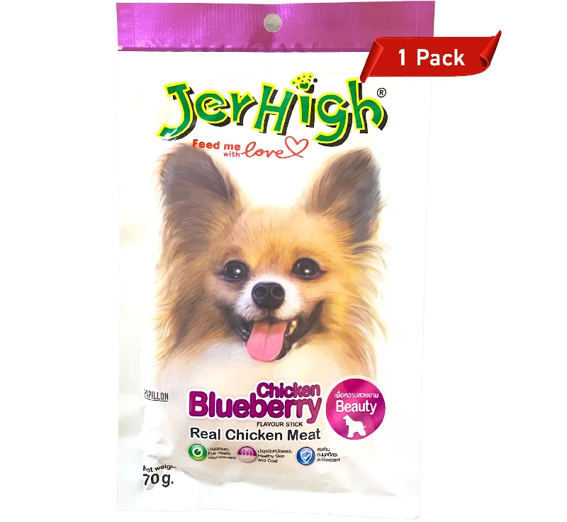 - Pet vitamin complex nutrition tabletsDog Treats: JerHigh Chicken Blueberry Flavour Sticks for Healthy Skin and Coat (70 grams) - Pet vitamin complex nutrition tabletsDog Treats: JerHigh Chicken Blueberry Flavour Sticks for Healthy Skin and Coat (70 grams)