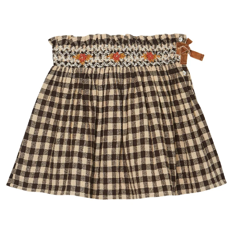- Degradable pet feces bagEmile et Ida Caf� Vichy Embroidered Skirt