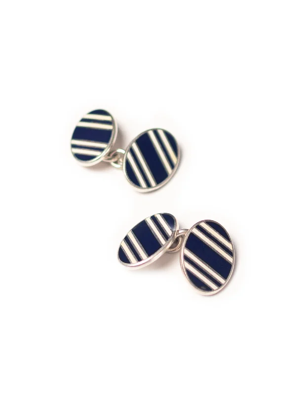 - Pet fence foldable indoorNAVY WHITE DOUBLE OVAL CUFFLINKS - SILVER