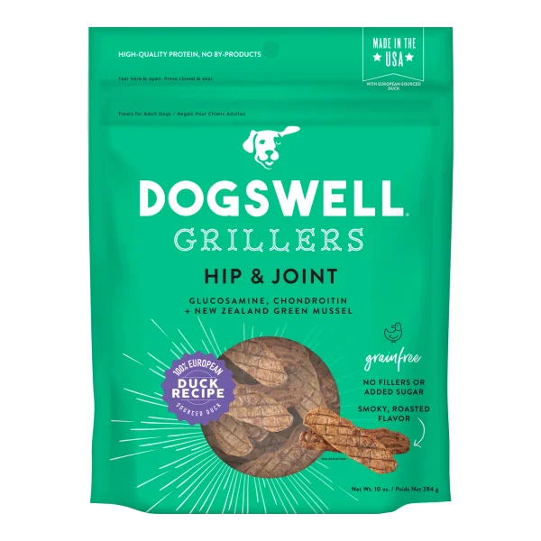 -Chicken-flavored dog foodDogswell Grillers GF Hip & Joint Duck Treats 10 oz