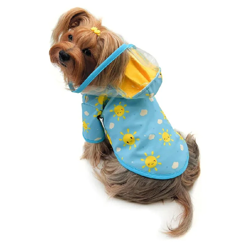 ---Clear View Happy Sunshine Dog Raincoat