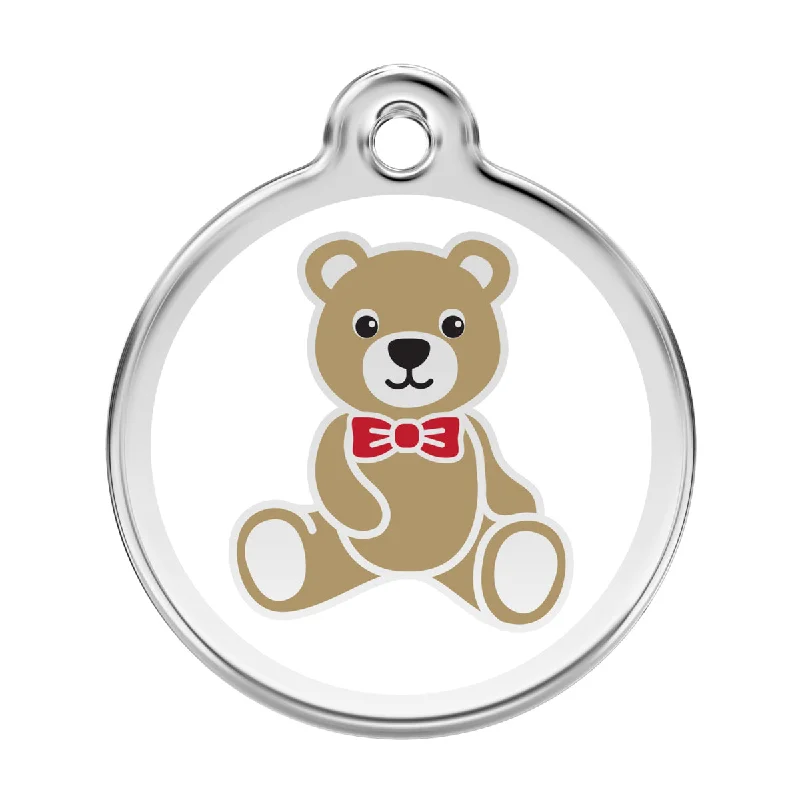- Custom pet birthday cakeStainless Steel And Enamel Teddy Bear Dog ID Tag