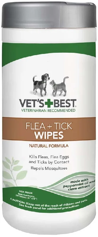    - Cat food for dental health  Vet's Best Flea & Tick Wipes for Dogs and Cats 50ct