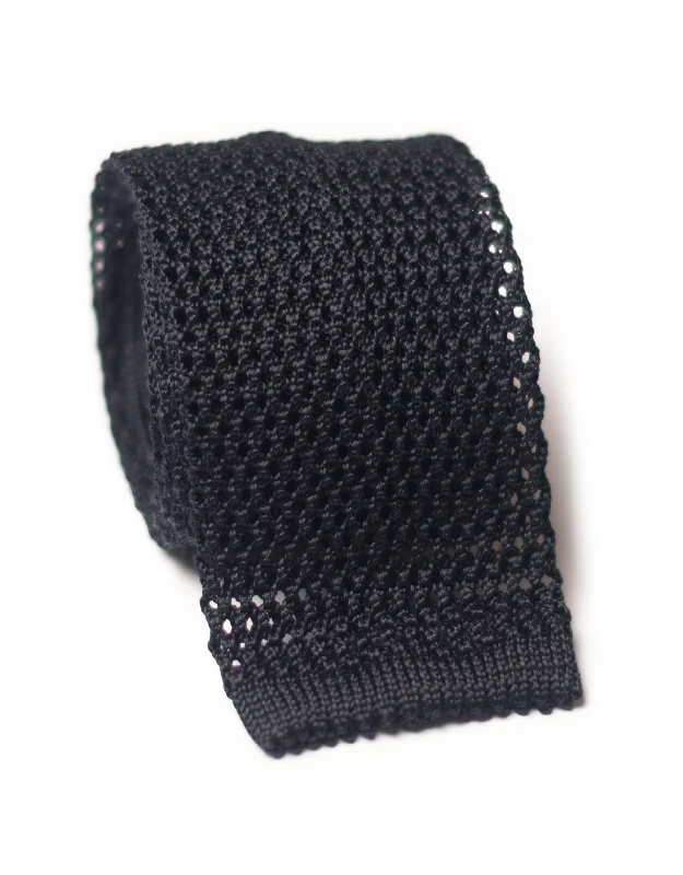 - Winter dog thick down jacketSILK KNIT TIE - BLACK