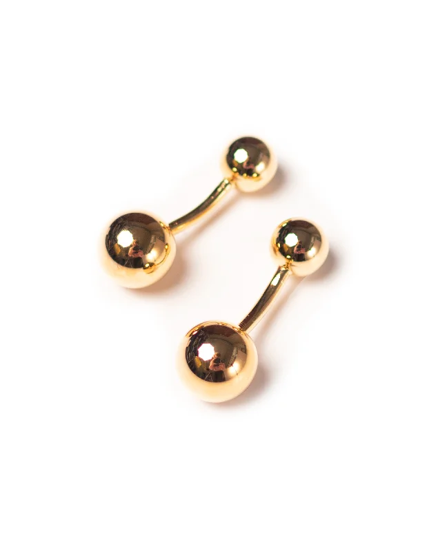 ---DOUBLE BALL CUFFLINKS - GOLD