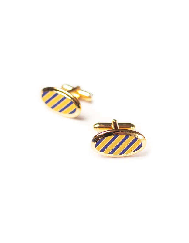 - Cat stress soothing sprayOVAL INLAY CUFFLINKS - NAVY/YELLOW