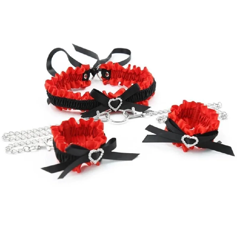 - Rabbit grass rack to prevent waste food boxDiamond Embellished Cuff & Collar Set