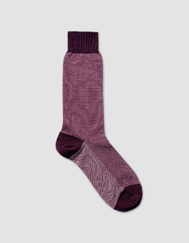 - Natural latex pet mattress3 COLOR BIRDSEYE COTTON MID-CALF SOCKS - BURGUNDY