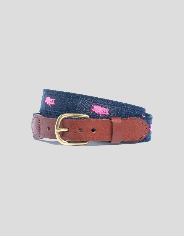 ---MOTIF BELT - RUNNING PIG