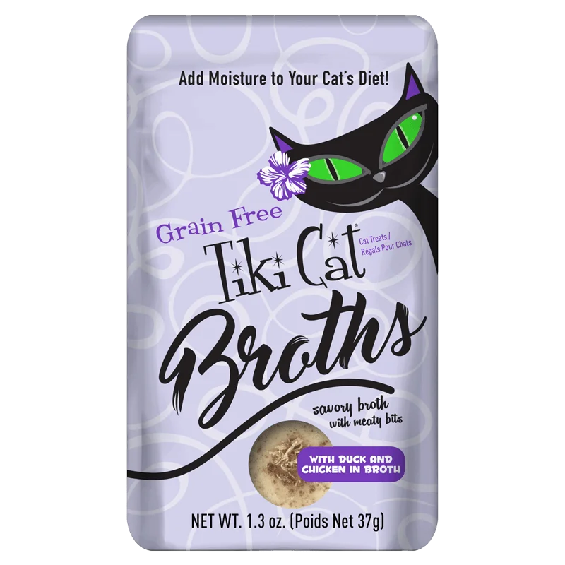 - Teething and chewing toys for puppiesTiki Cat® with Duck and Chicken in broth