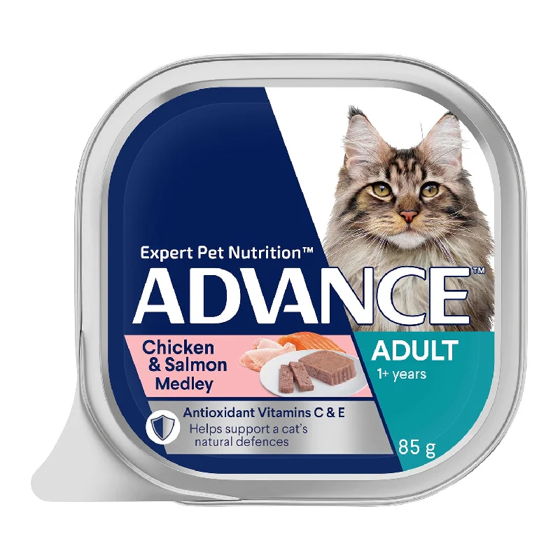    - Cat food for coat health  Advance Chicken & Salmon Medley Adult Wet Cat Food