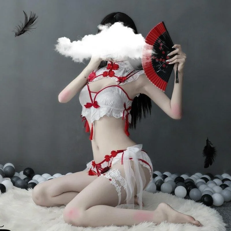 - Climbing pet constant temperature heating padRed Black Cheongsam Lingerie Set
