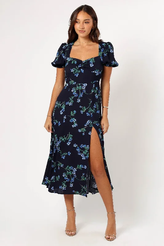 - Parrot climbing and standing wooden frameHendrix Midi Dress - Midnight Blues