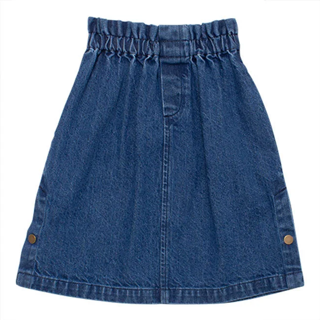 - Pet tear stain cleaning wipesWYNKEN Long Line Snap Skirt - Indigo Mid