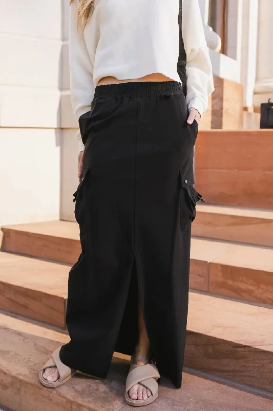 Ellie Cargo Skirt in Black - FINAL SALE