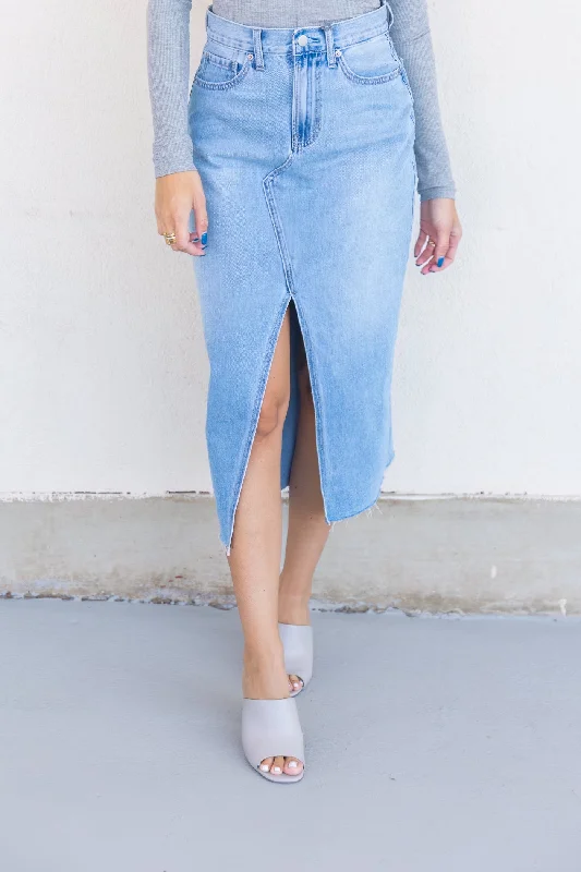 LEONIE DENIM MIDI SKIRT