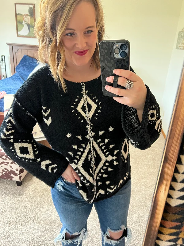 Black Aztec Sweater