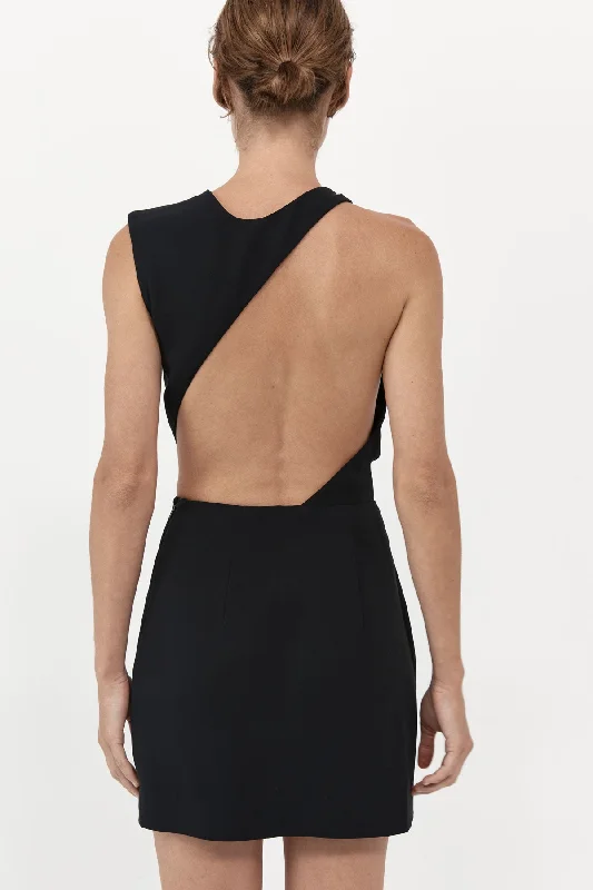 Deconstructed Mini Dress - Black