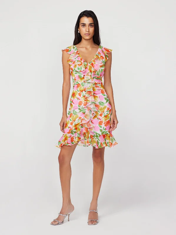 Eden Pink Garden Floral Mini Dress