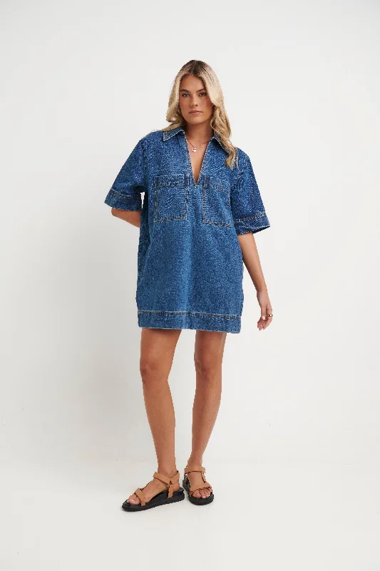 Tara Mini Dress Denim